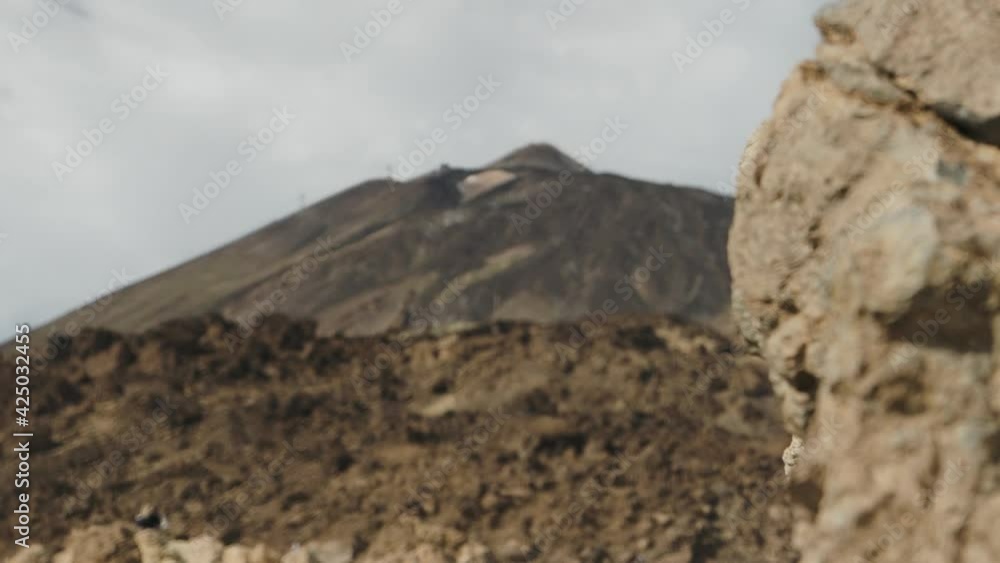 View of Teide volcano in Tenerife national park, Canary islands, rocky scenery View of Teide volcano in Tenerife national park, Canary islands, rocky scenery
