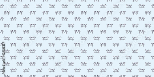 Crab seamless repeat pattern vector background