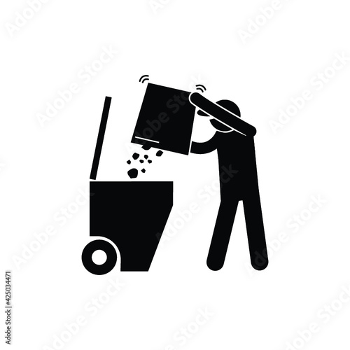 Garbage symbol. Do not litter sign. Trash icon. Logo on white background. symbol for web site Computer and mobile vector.