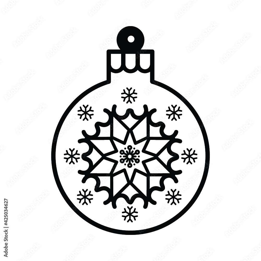 Toy ball for holiday fir-tree Icon Vector. Toy ball for holiday fir-tree Icon Vector.