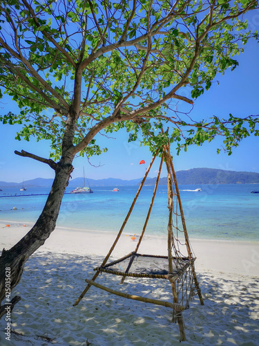 Seaside sitting area at Coral island