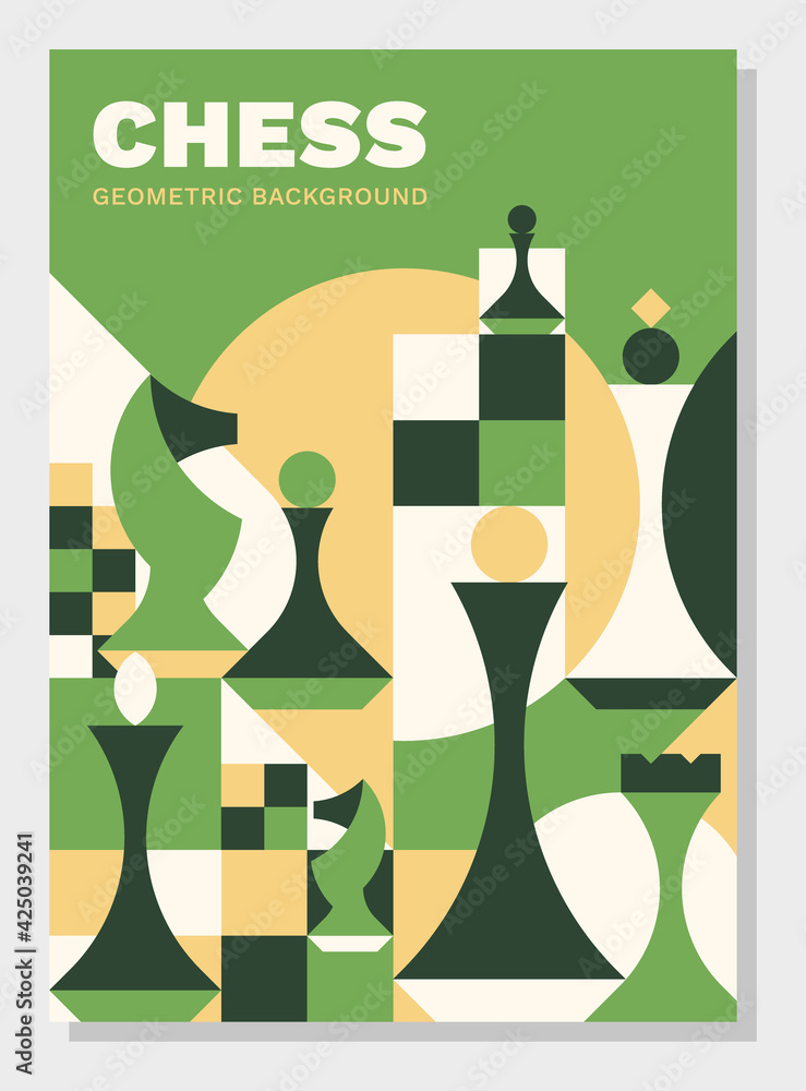 Chess board background design. Elegant flat chess board for poster,  placard, cover template and wallpaper. Surface for flyer, banner and wall  decoration. Chess board background, vector illustration Stock Vector