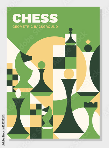 Chess background. Abstract geometric vector illustration. Best for book cover, poster, flyer and banner.