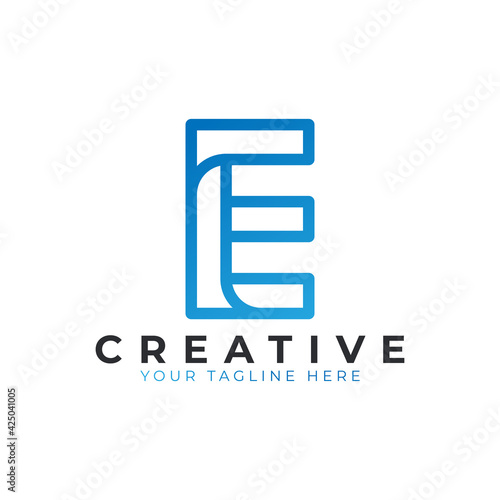 Initial Letter E line logo design. Geometric Line Style. Graphic alphabet symbol. Usable for Business and Branding Logos. Flat Vector Logo Design Ideas Template Element. Eps10 Vector