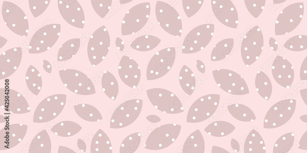 Leaves dots pattern cute pastel vector pattern background