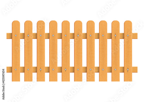 Retro vintage brown wooden fence vector illustration