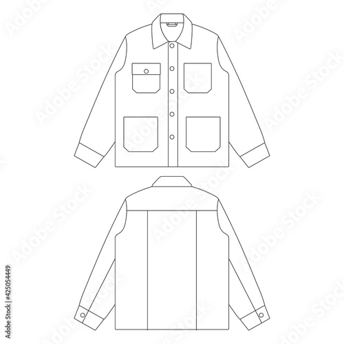 Template chore jacket vector illustration flat sketch design outline