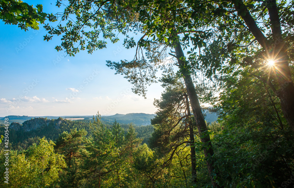 Overview of the Elbsandsteingebirge in Saxony Overview of the Elbsandsteingebirge in Saxony