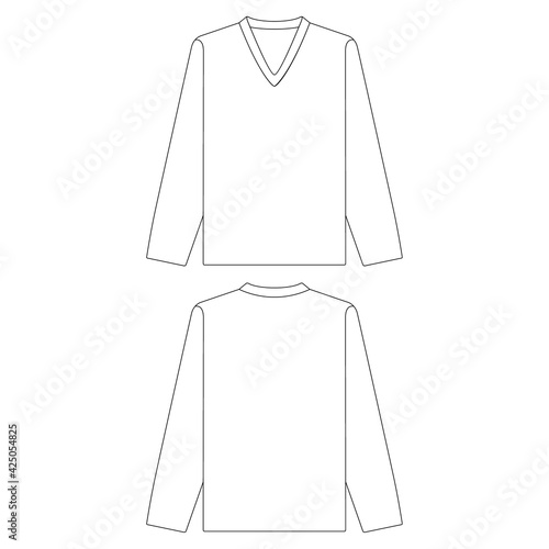 Template hockey jersey vector illustration flat sketch design outline