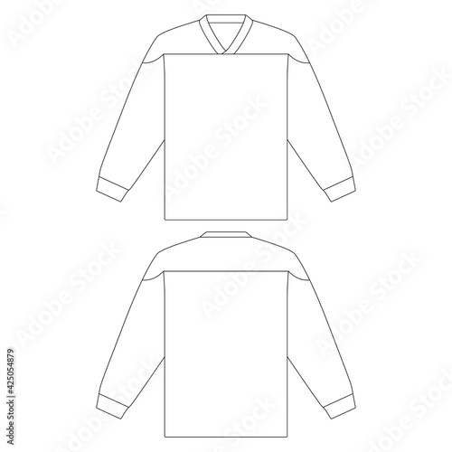 Template hockey practice jersey vector illustration flat sketch design outline