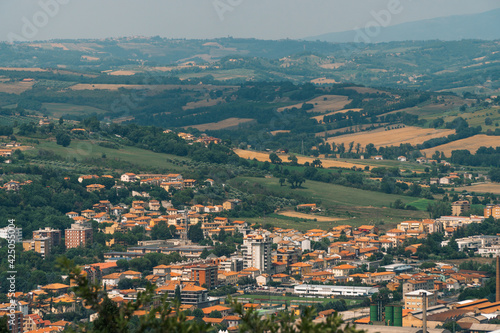 Narni Scalo (Terni, Umbria, Italy) - View of the industrial part of the city, highway bridge, distant view