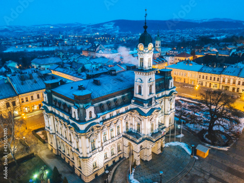 Nowy Sacz city hall at dawn photo