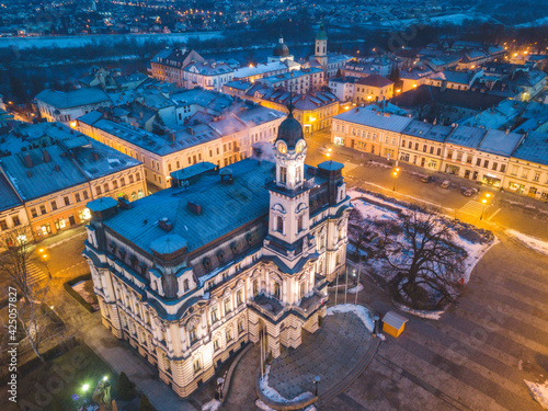 Nowy Sacz city hall at dawn