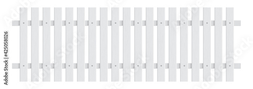 Retro white wooden plank fence vector illustration © shark749