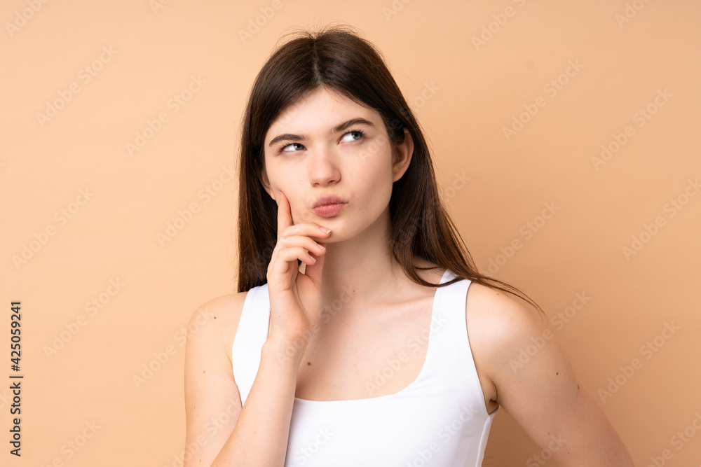 Young Ukrainian teenager girl over isolated background . Portrait Young Ukrainian teenager girl over isolated background . Portrait