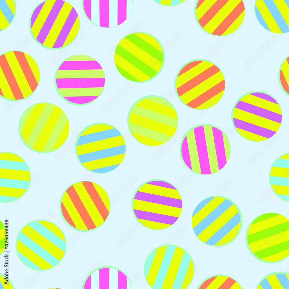 seamless vector pattern of colored striped balloons for prints on fabric or wall and for colorful packaging