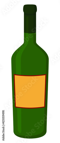 bottle of rum in flat style. Vector illustration