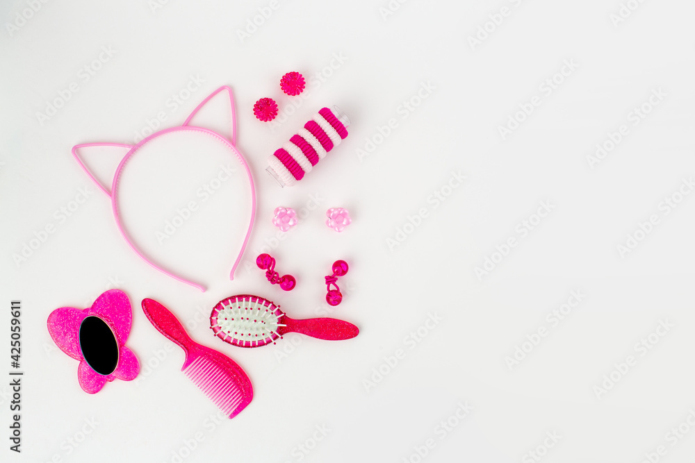Pink hair set accessories for little girl Pink hair set accessories for little girl
