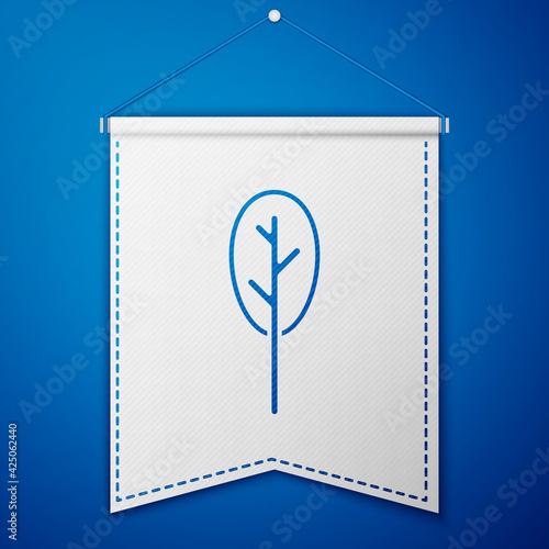 Blue Spinach icon isolated on blue background. White pennant template. Vector