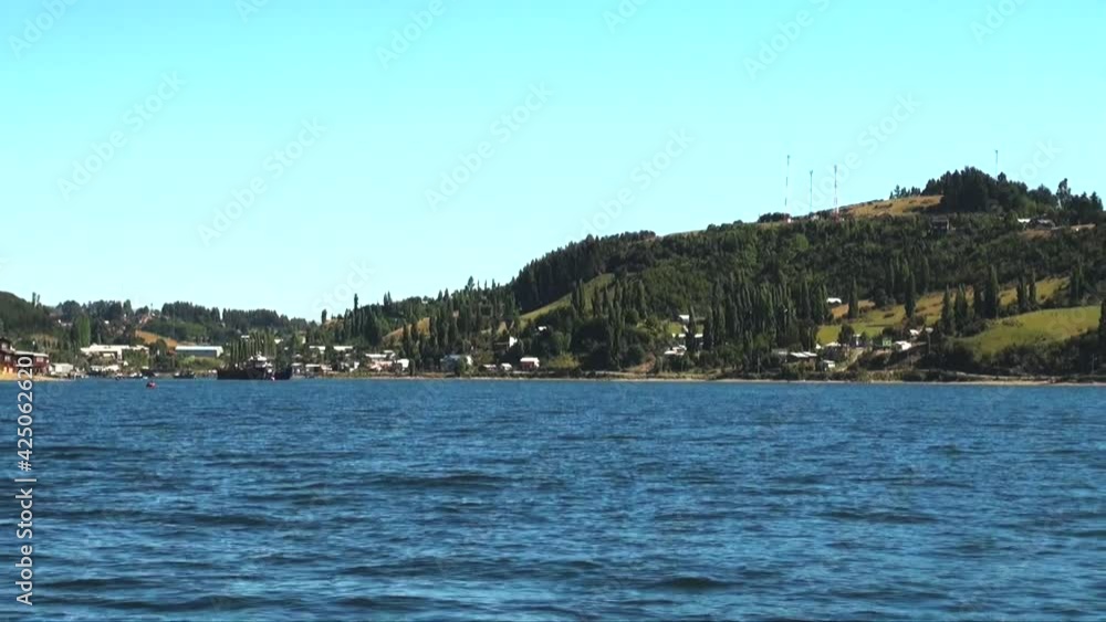 Sailing in Castro bay in Chileo Island - Chile Sailing in Castro bay in Chileo Island - Chile