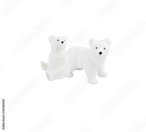 Bear in the North christmas decoration isolated on white background with clipping path