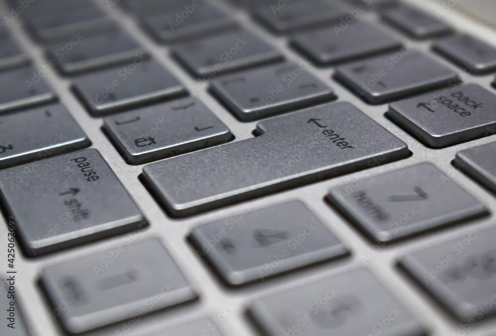 Laptop Keyboard Enter Key Closeup Image, High Quality Technology Wallpaper