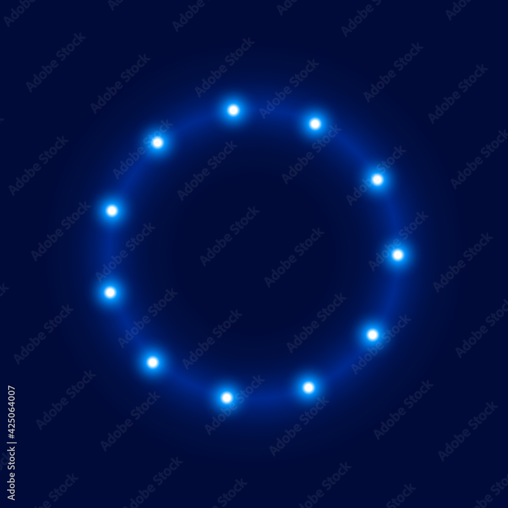 Abstract dark blue background with round lights, vector illustration. Abstract dark blue background with round lights, vector illustration.