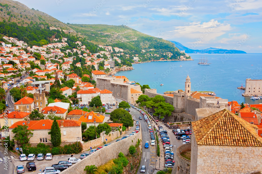 Panoramablick über Dubrovnik, Dalmatien, Kroatien
