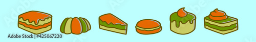 set of cake cartoon icon design template with various models. vector illustration isolated on blue background