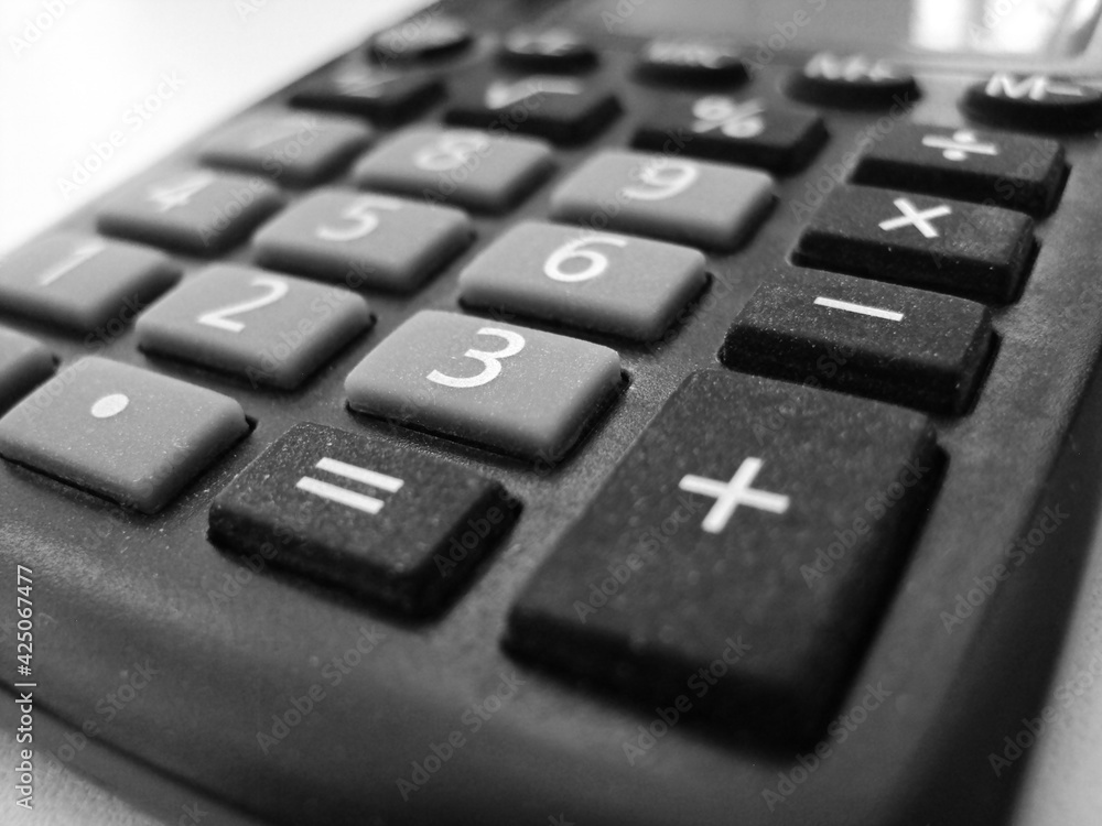 Black calculator for calculating cash profit Black calculator for calculating cash profit