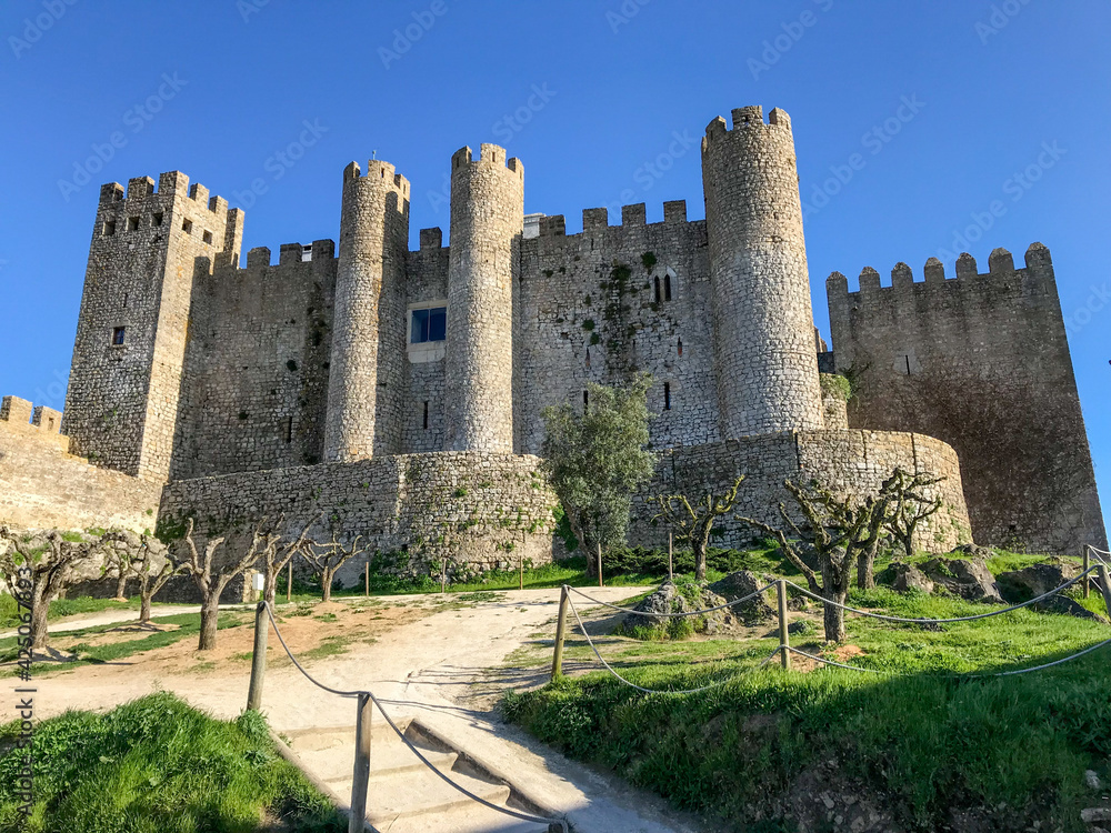 Óbidos, Portugal; 03 11 2019: Medieval castle in the town of Óbidos..