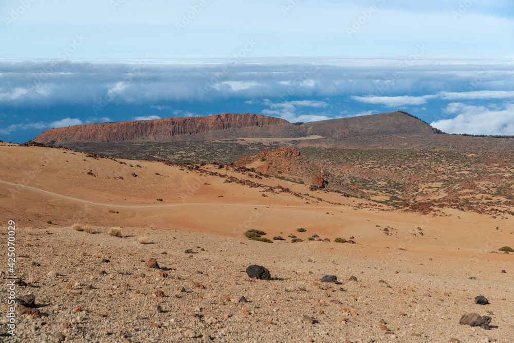 Teide National Park, red soil, wide landcapes on Tenerife