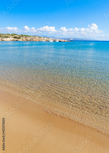 Perfect exotic beach at Paros island (Santa Maria beach), in Cyclades islands, Greece, Europe