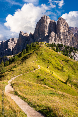 Gorgeous Dolomite mountains in Italy, a famous travel destination