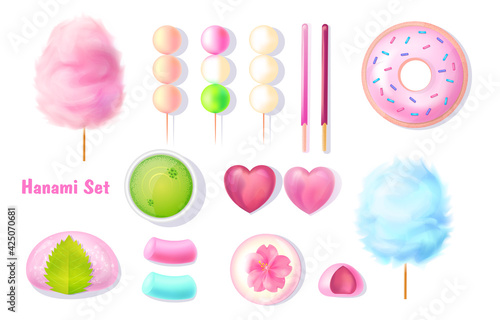 Hanami set, Japanese sweets, spring