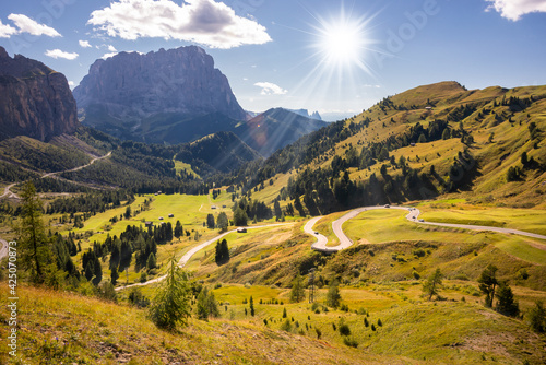 Gorgeous Dolomite mountains in Italy, a famous travel destination © Maresol