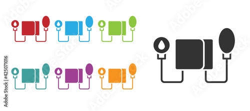 Black Blood pressure icon isolated on white background. Set icons colorful. Vector