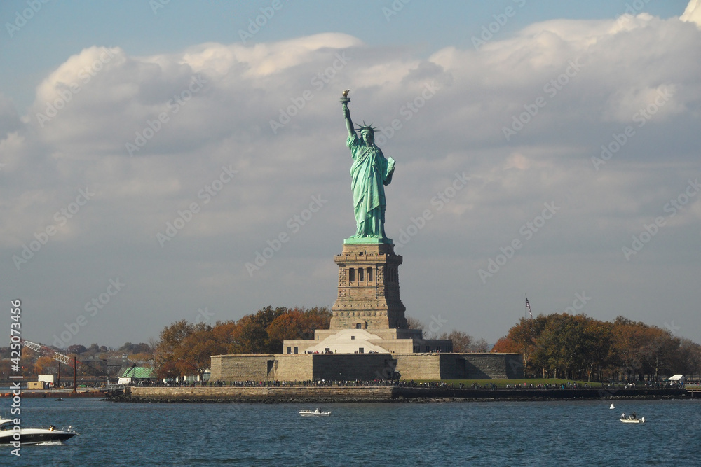 The statue of Liberty on Liberty island, New York, USA.