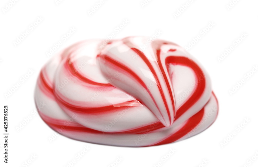 Toothpaste red white isolated on background, clipping path