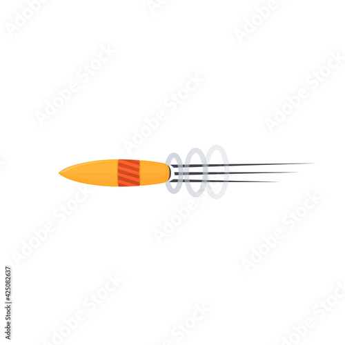 Bullet. Gun bullet in flight, vector illustration