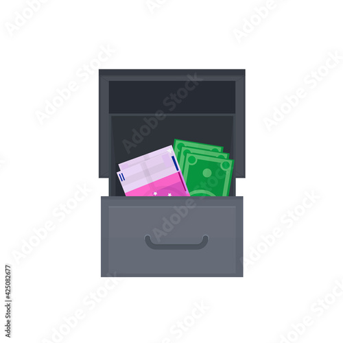 Exchange of money. Money exchanger, vector illustration