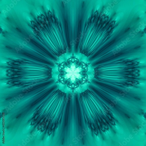 Abstract Green Fractal Background - light   delicate green design with multiple shades creating a flower in the middle. Truly ornate and lots of green for your screen.