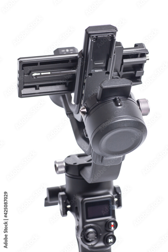 Professional Gimbal stabilizer 3-Axis for camera isolated on white background