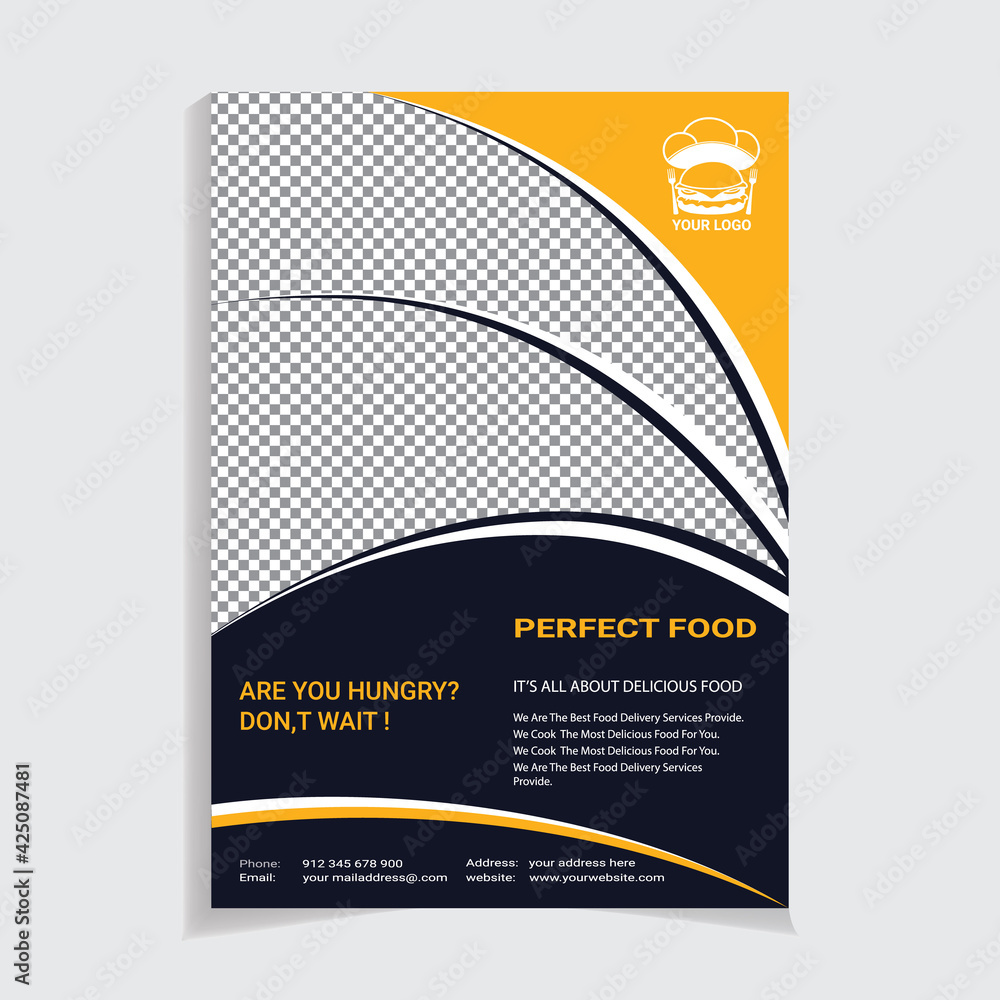 Fototapeta premium Food Flyer Design vector illustration Template
