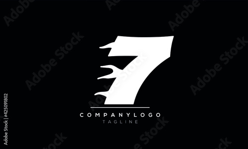 Abstract Letter Initial 7 Vector Logo Design Template
