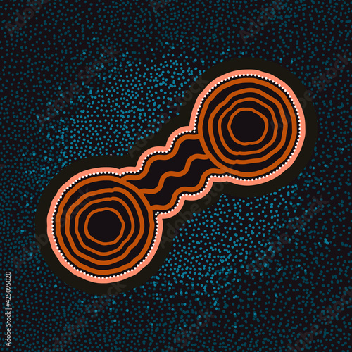 Waterholes connected with running water - Aboriginal symbol art