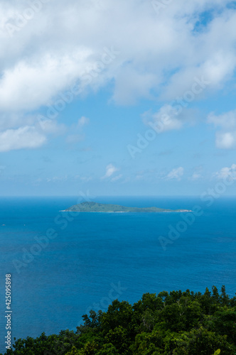 Marianne island, blue sky and Indian ocean, Seychelles