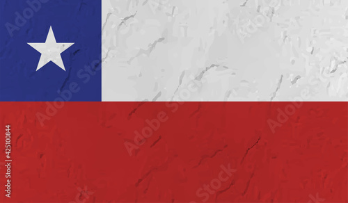 Chile grunge, old, scratched style flag