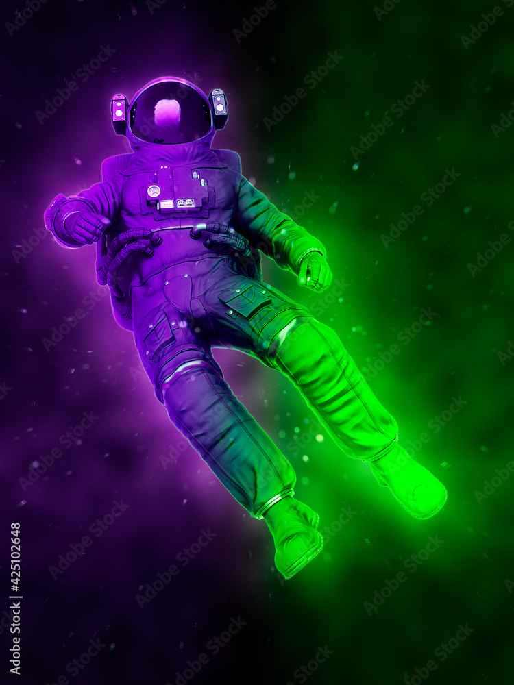 Fototapeta premium astronaut doing a float back