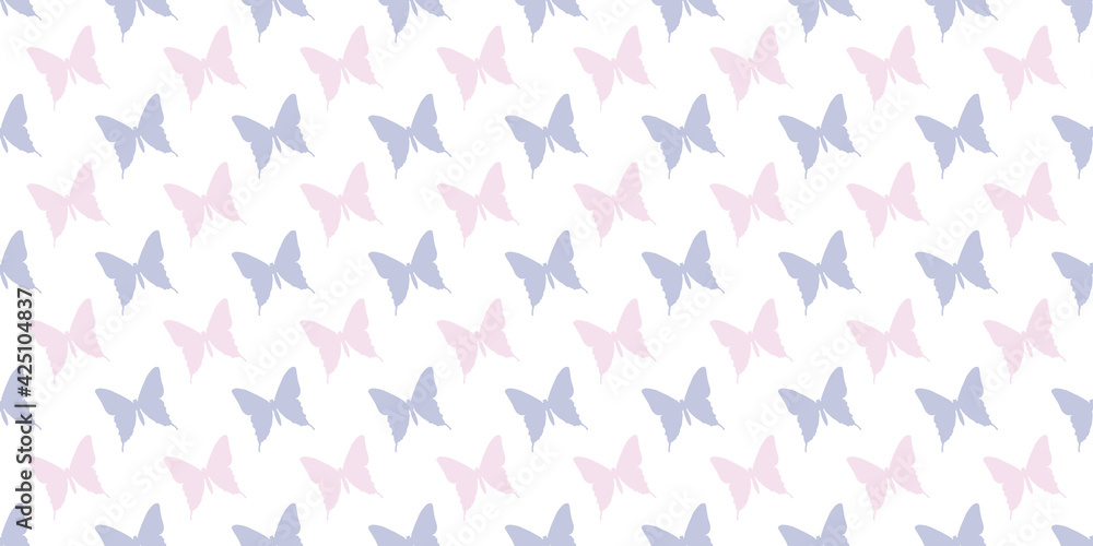 Butterfly silhouette seamless vector pattern background Butterfly silhouette seamless vector pattern background